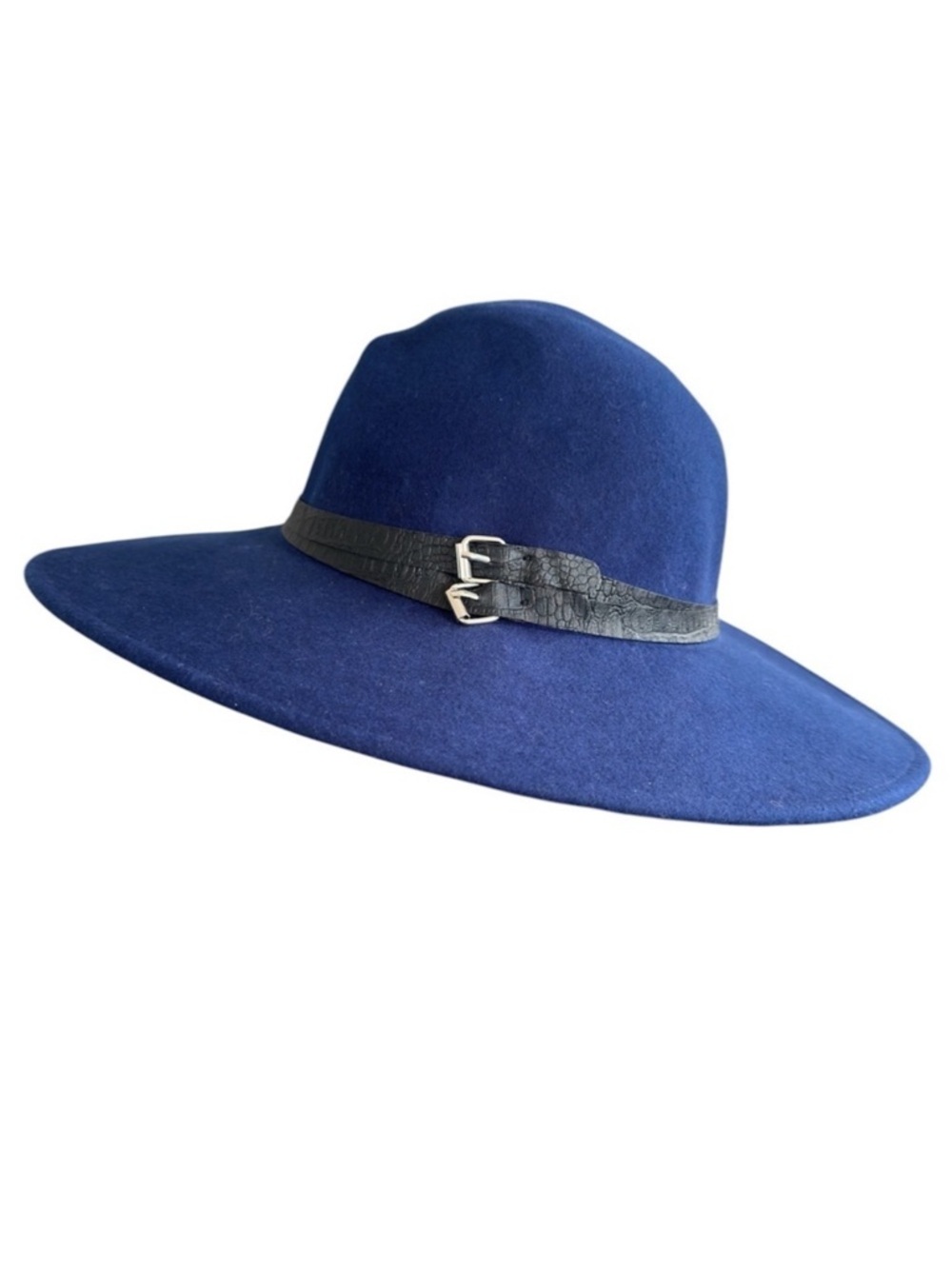 Free People Matador Hat Womens One Size Blue Wool Wide Brim Boho Indie Western